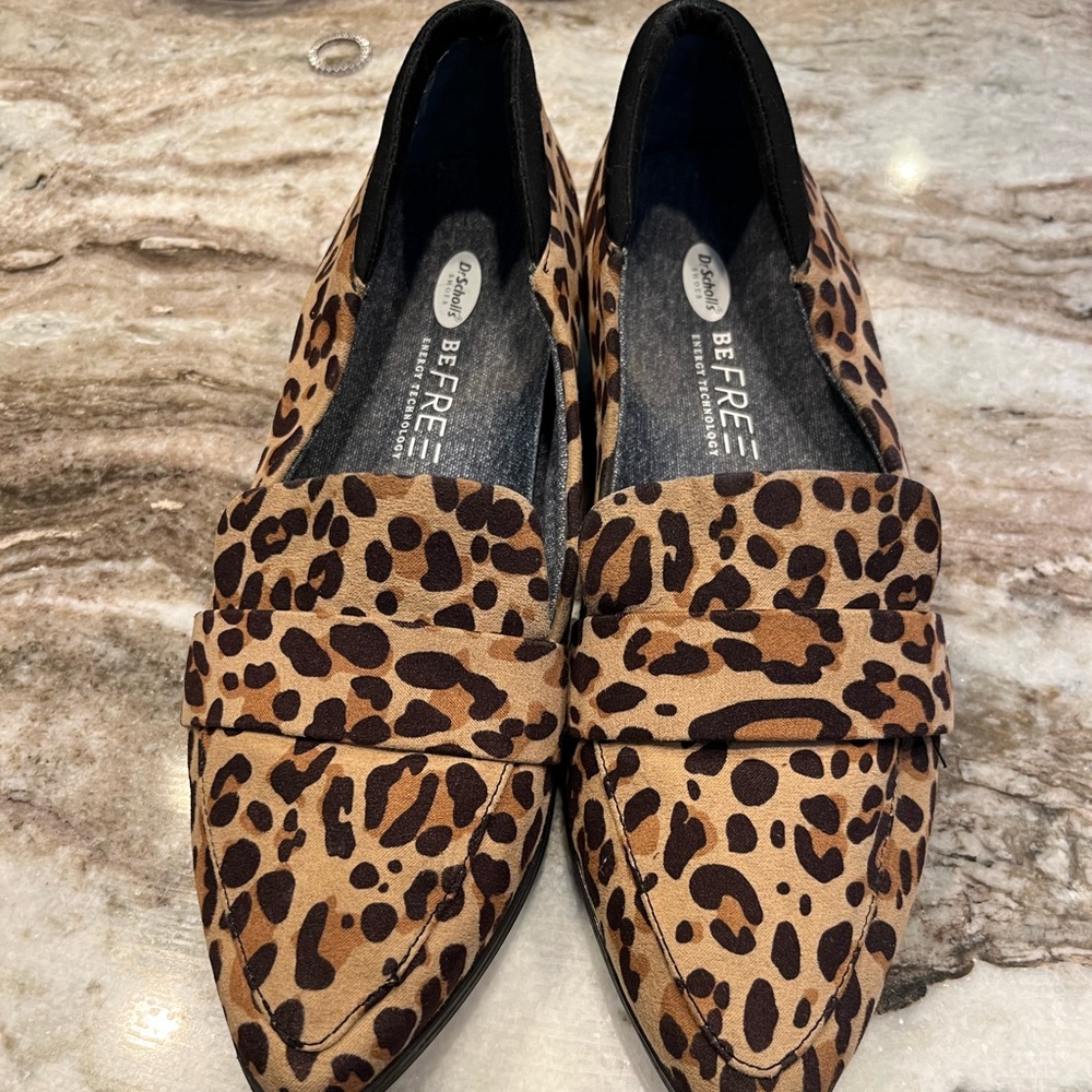 Leopard loafers l, Dr Scholls